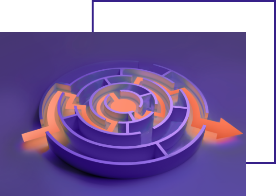concept photo: arrow shows a path through the maze